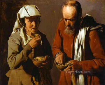 ジョルジュ・ド・ラ・トゥール Painting - お粥を食べる人たち ABC キャンドルライト ジョルジュ・ド・ラ・トゥール